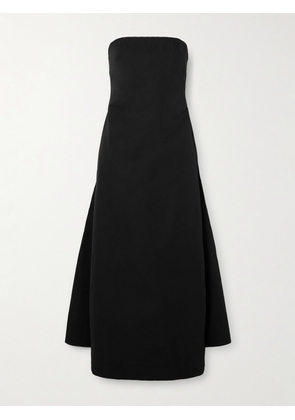 STAUD - Kennedy Strapless Cotton-blend Grosgrain Midi Dress - Black - US00,US0,US2,US4,US6,US8,US10,US12