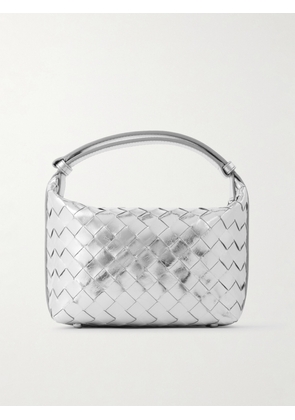 Bottega Veneta - Wallace Intrecciato Metallic Leather Shoulder Bag - Silver - One size