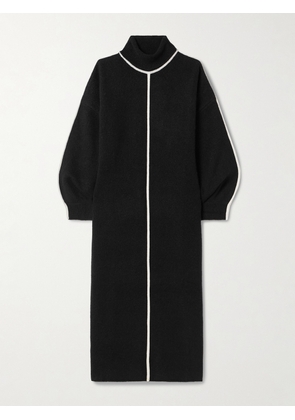 STAUD - Apres Knitted Turtleneck Midi Dress - Black - x small,small,medium,large,x large