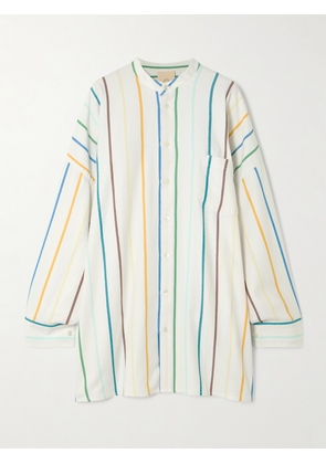 Marrakshi Life - Oversized Striped Cotton-blend Shirt - Off-white - XXS,XS,S