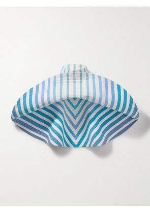 Marrakshi Life - Pamela Striped Cotton-blend Hat - Blue - One size