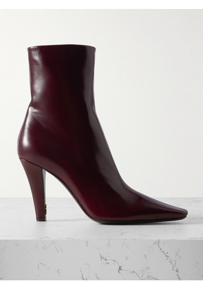 SAINT LAURENT - Jill Patent-leather Ankle Boots - Burgundy - EU 36,EU 37,EU 38,EU 38.5,EU 39,EU 40,EU 41