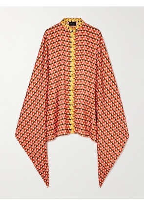 Dima Ayad - Printed Satin Blouse - Orange - XS,S,M,L,XL,XXL,XXXL,XXXXL