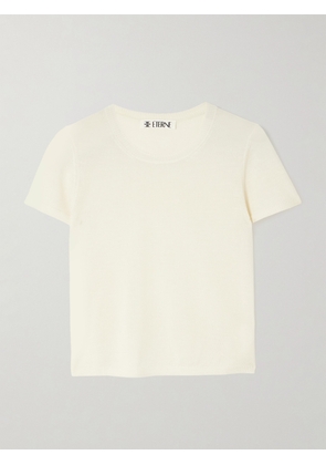 ÉTERNE - Van Cropped Cashmere T-shirt - Neutrals - XS/S,M/L