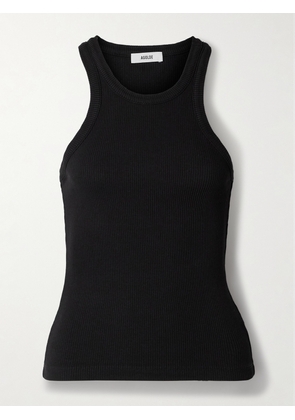 AGOLDE - Rayne Ribbed Stretch Organic Cotton And Lyocell-blend Jersey Tank - Black - x small,small,medium,large,x large