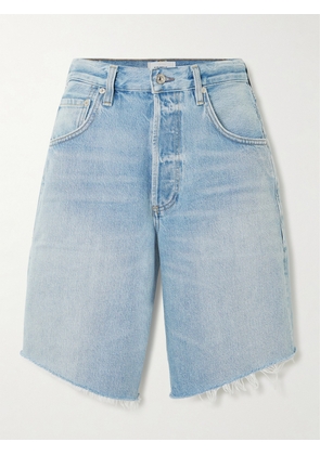 Citizens of Humanity - Ayla Frayed Denim Shorts - Blue - 23,24,25,26,27,28,29,30,31,32