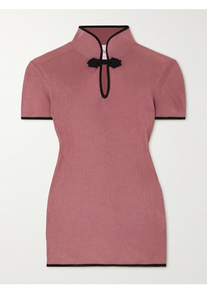 Valentino Garavani - Ribbed Silk Top - Pink - xx small,x small,small,medium,large,x large