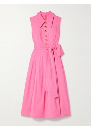 Carolina Herrera - Belted Woven Midi Shirt Dress - Pink - US2,US4,US6,US8,US10,US12,US14