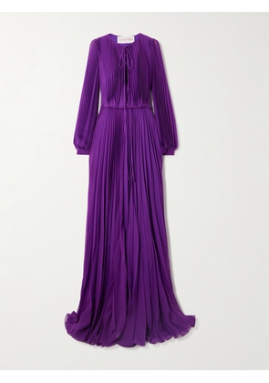 Valentino Garavani - Pleated Silk-crepe Gown - Purple - IT38,IT40,IT42,IT44,IT46,IT48