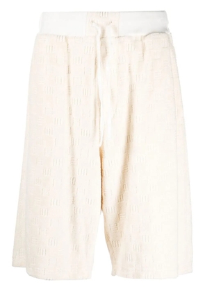 AMBUSH monogram towelling-finish track shorts - Neutrals