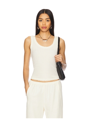 Enza Costa Puckered Tank Top in White. Size M. Also in XS.