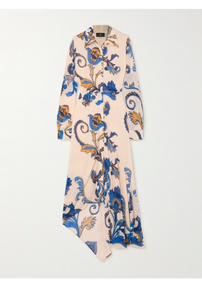 Etro - Floral-print Chiffon Midi Shirt Dress - Cream - IT36,IT38,IT40,IT42,IT44,IT46,IT48,IT50