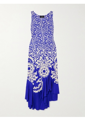 Etro - Asymmetric Printed Jersey Maxi Dress - Blue - IT36,IT38,IT40,IT42,IT44,IT46,IT48,IT50