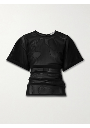 Acne Studios - Gathered Mesh T-shirt - Black - EU 32,EU 34,EU 36,EU 38,EU 40,EU 42