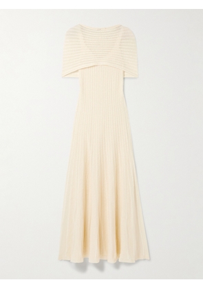 KHAITE - Thora Pointelle-knit Midi Dress - Cream - x small,small,medium,large,x large
