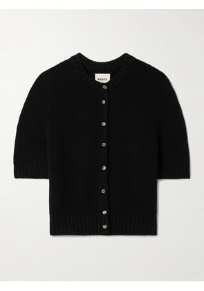KHAITE - Nora Cropped Cashmere Cardigan - Black - x small,small,medium,large,x large