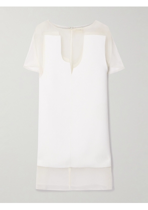 KHAITE - Winona Paneled Crepe And Chiffon Mini Dress - White - x small,small,medium,large