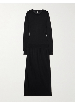 TOTEME - Silk-blend Maxi Dress - Black - xx small,x small,small,medium,large,x large
