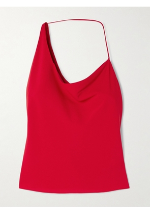 ST. AGNI - Asymmetric Draped Satin Top - Red - xx small,x small,small,medium,large,x large