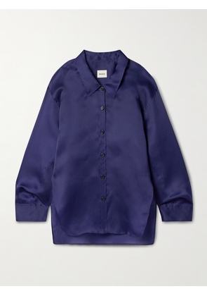 KHAITE - Herschel Oversized Silk-organza Shirt - Blue - x small,small,medium,large,x large