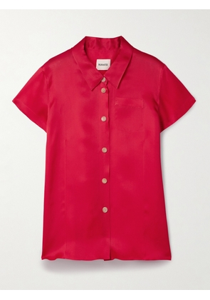 KHAITE - Keefe Silk-organza Shirt - Red - x small,small,medium,large,x large