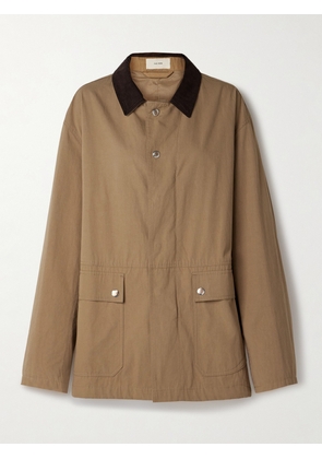 The Row - Frank Corduroy-trimmed Cotton-canvas Jacket - Brown - x small,small,medium,large,x large