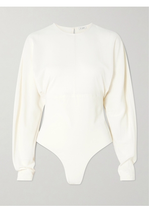 ST. AGNI - Gathered Stretch-crepe Bodysuit - Off-white - xx small,x small,small,medium,large,x large