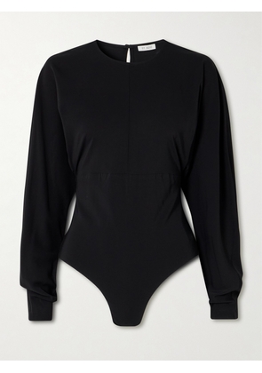 ST. AGNI - Gathered Stretch-crepe Bodysuit - Black - xx small,x small,small,medium,large,x large