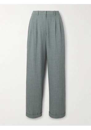 The Row - Everhart Pleated Wool-blend Straight-leg Pants - Gray - US0,US2,US4,US6,US8,US10,US12,US14