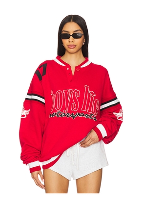 Boys Lie Fire Fueler Moto Jordan Pullover in Red. Size M/L. Also in XS/S.