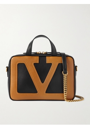 Valentino Garavani - Viva Superstar Small Two-tone Leather Shoulder Bag - Black - One size