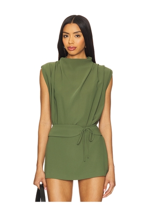 Amanda Uprichard x REVOLVE Sleeveless Fabienne Top in Olive. Size L. Also in M, S, XS.