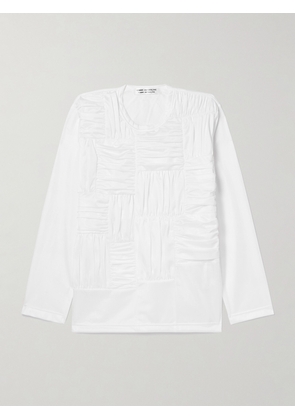 COMME DES GARÇONS COMME DES GARÇONS - Ruffled Pintucked Cotton-poplin Blouse - Off-white - 1,2,3,4