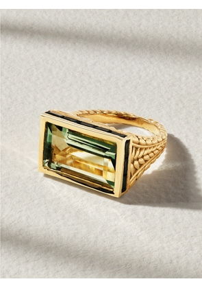 Pascale Monvoisin - Xxl Poppy Signet 9-karat Gold, Amethyst And Topaz Ring - 6,7,7 1/2