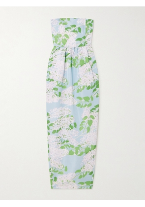 BERNADETTE - Lena Strapless Floral-print Taffeta Gown - Green - FR 34,FR 36,FR 38,FR 40,FR 42,FR 44