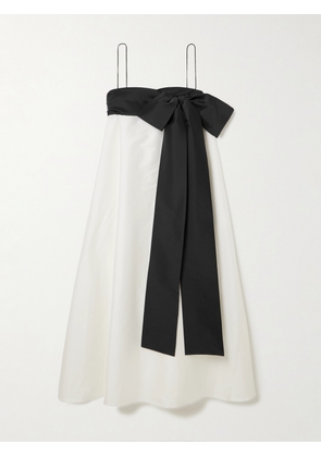 BERNADETTE - Bailey Two-tone Bow-embellished Taffeta Midi Dress - Ivory - FR 32,FR 34,FR 36,FR 38,FR 40,FR 42,FR 44