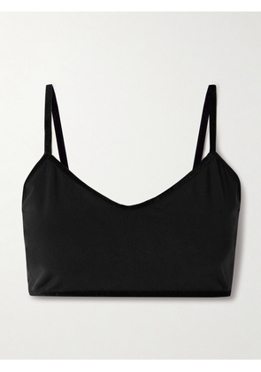 THE PARK - Chloe Velvet-trimmed Stretch-tencel™ Lyocell Jersey Bralette - Black - x small,small,medium,large