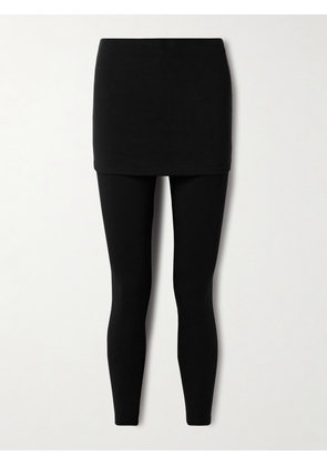 THE PARK - Joy Layered Stretch-tencel™ Lyocell Leggings - Black - x small,small,medium,large,x large