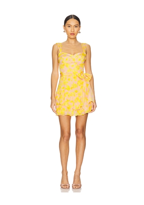 Amanda Uprichard Kendra Skort Romper in Yellow. Size L. Also in S, XL, XS.