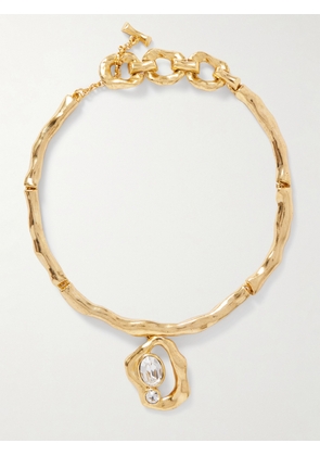 Oscar de la Renta - Gold-tone Crystal Necklace - One size