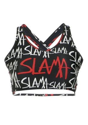 Amir Slama logo-print bikini top - Black