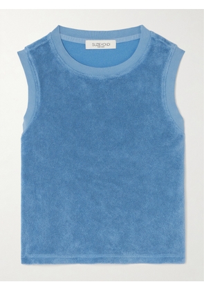 Suzie Kondi - Mali Cropped Cotton-blend Terry Tank - Blue - x small,small,medium,large,x large