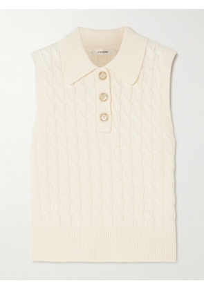 FRAME - Cable-knit Wool Vest - Cream - xx small,x small,small,medium,large,x large