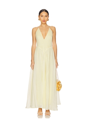 Bardot Arletha Halter Maxi Dress in Lemon. Size 10. Also in 4, 6, 8, 12.