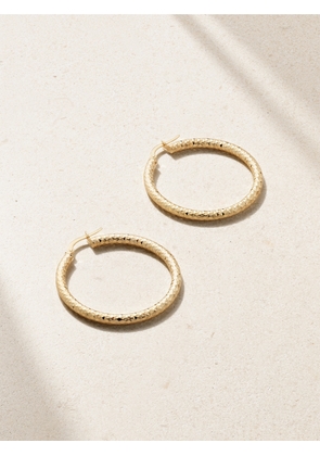 STONE AND STRAND - Bold Sparkle Medium 14-karat Gold Hoop Earrings - One size