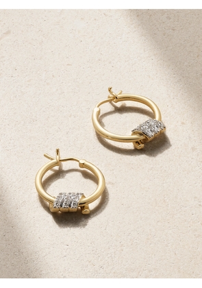 STONE AND STRAND - Twinkling Twine 10-karat Gold Diamond Hoop Earrings - One size