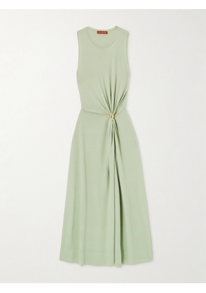 Altuzarra - Saralien Embellished Gathered Stretch-knit Midi Dress - Green - x small,small,medium,large,x large