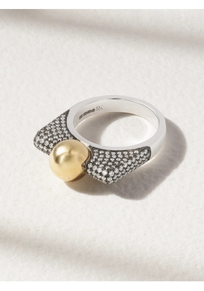 Rainbow K - 14-karat Gold Blackened White And Yellow Gold Diamond Ring - Silver - 54