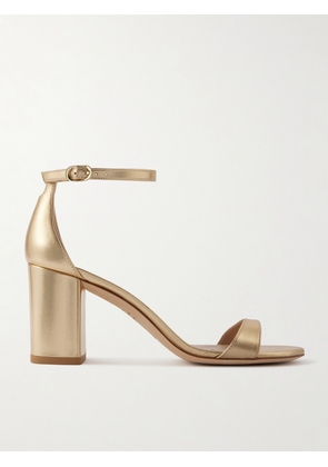 Stuart Weitzman - Nudist Block Metallic Leather Sandals - Gold - US5,US5.5,US6,US6.5,US7,US7.5,US8,US8.5,US9,US9.5,US10,US10.5,US11,US11.5,US12