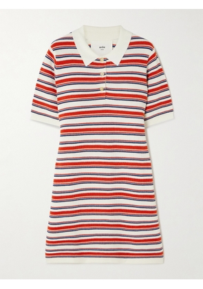 Arch4 - Solva Striped Cotton, Silk And Cashmere-blend Mini Dress - Red - x small,small,medium,large